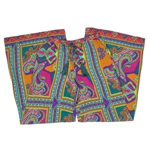 Flying Tomato | Boho Colorful Flowy Wide Leg Pants Size Small